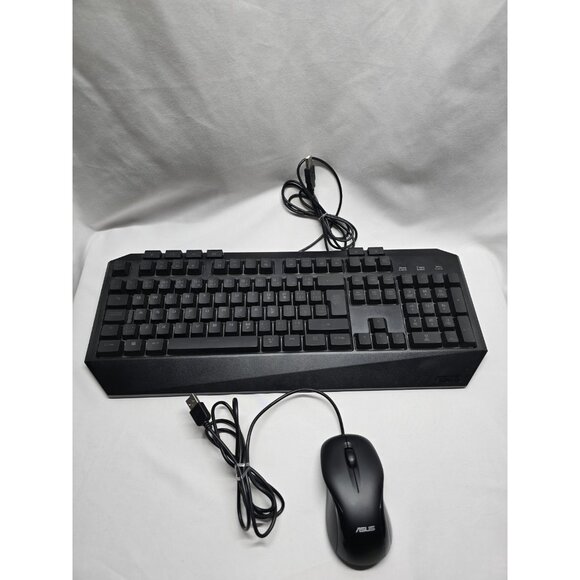 ASUS Wired Gaming USB Red Backlit KB V2 Standard Mechanical Keyboard With Mouse - Picture 1 of 11